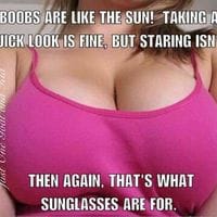 Staring at boobs