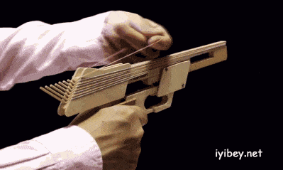 This rubber band gun is pretty awesome.