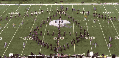 Carolina Crown Drum Corps rotates 3D Prism on Field