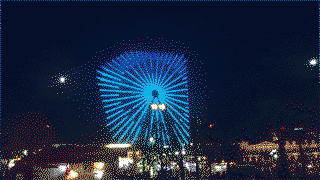 Ferris wheel light show