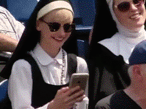 Nun taking a selfie