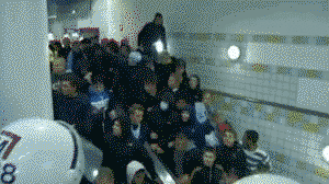 Swedish police turn up speed on escalator