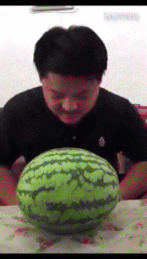 Headbutting a watermelon