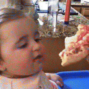 Pizza to a baby?