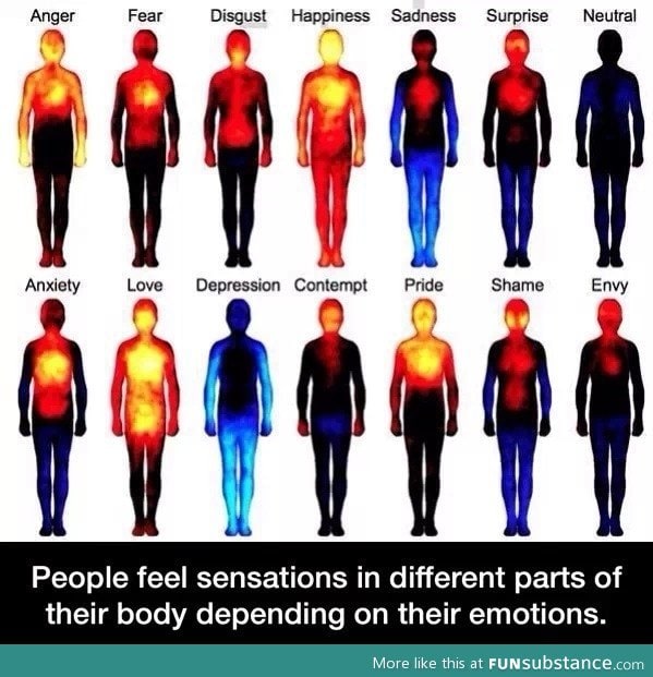 Body sensations with different emotions