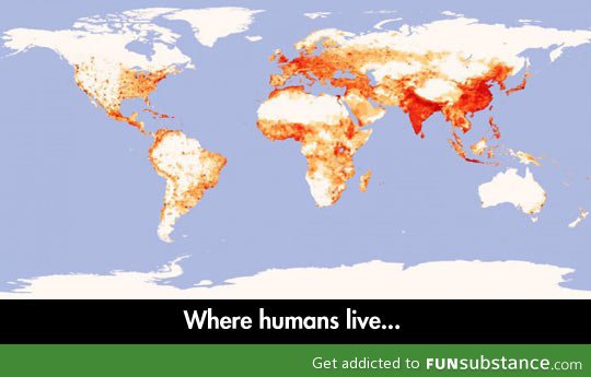 Places humans live