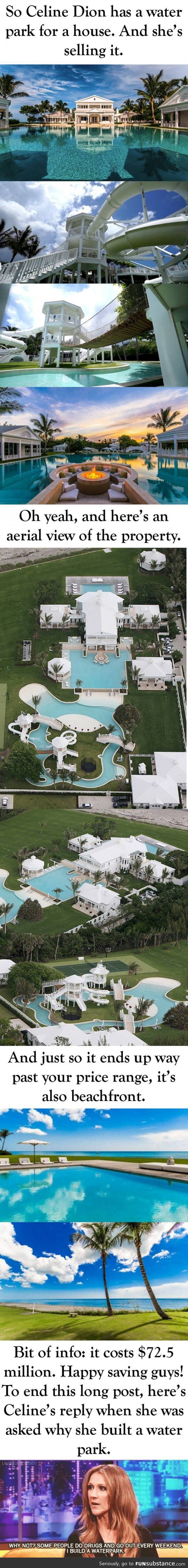 A look at Celine Dion's water park house