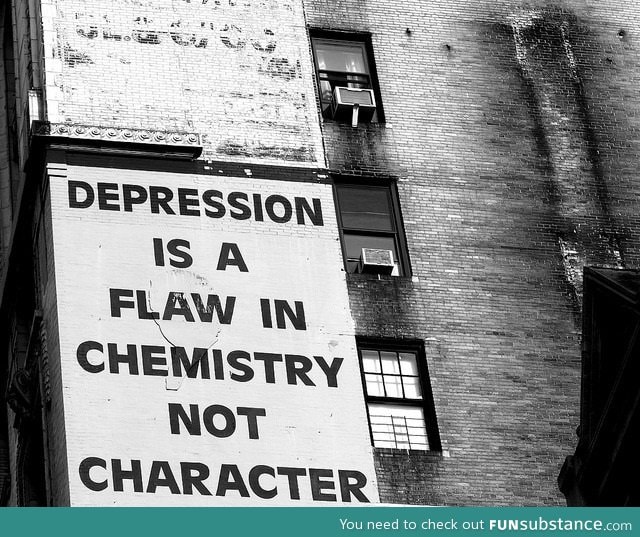 Depression Is A Flaw In Chemistry, Not In Character......