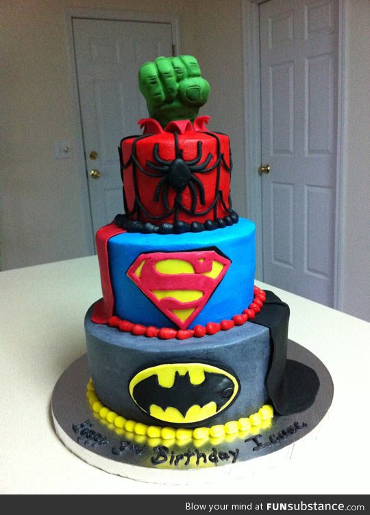 Awesome superhero cake