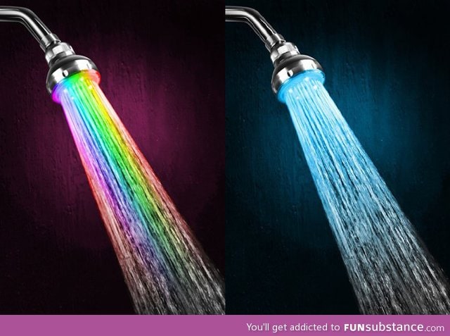 LED color changing showerhead