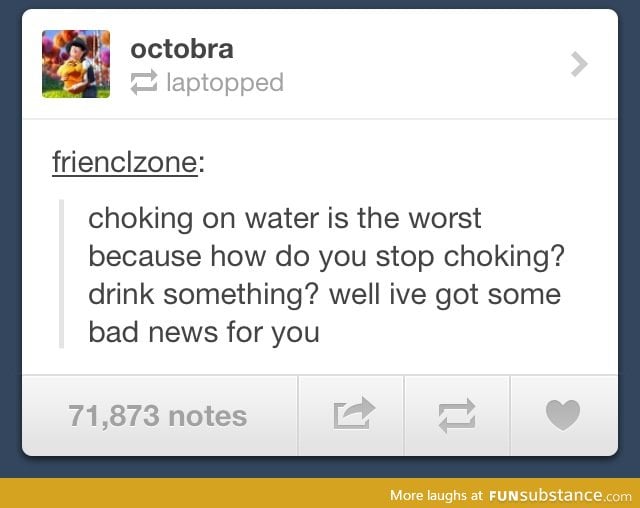 Choking on water