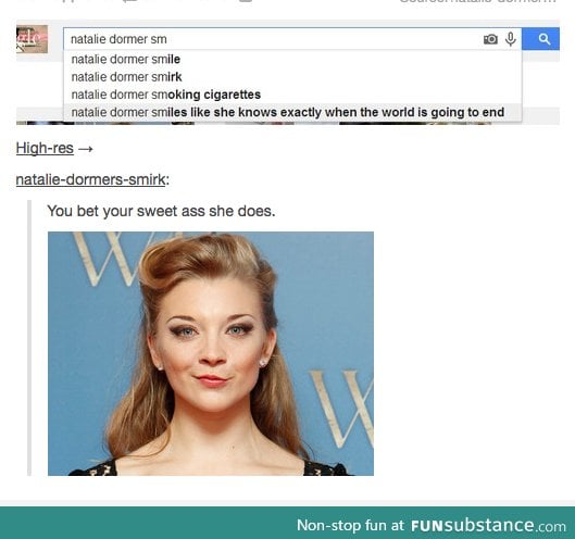Perfect description of Natalie Dormer (Game of Thrones and The Tudors)