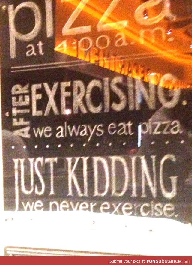 At the local pizza joint