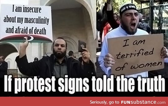 Protest signs telling the truth