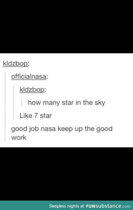 You can always count on nasa
