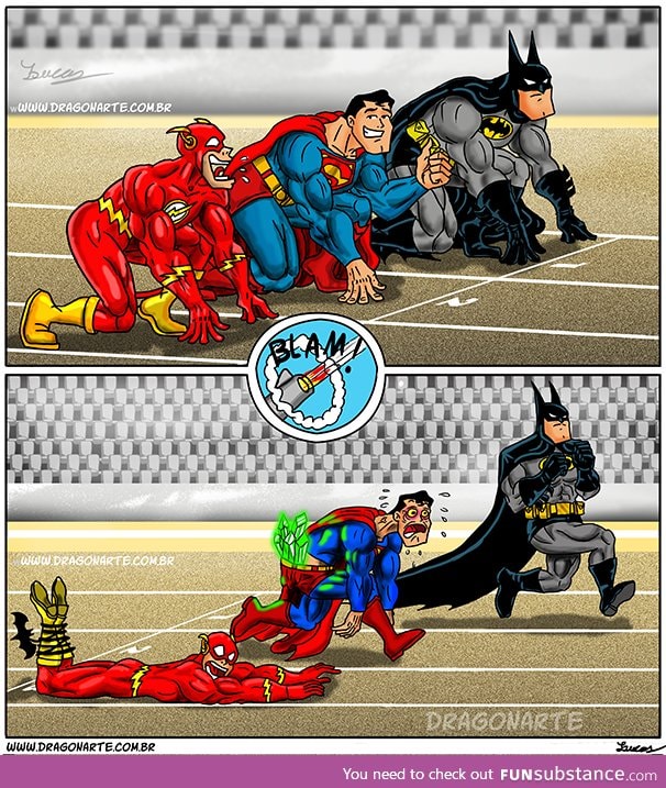 Batman gets the win...