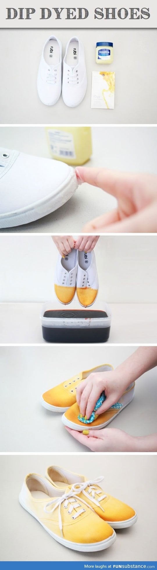 Dye your shoes with an interesting color