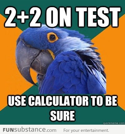 Paranoid Parrot doing maths