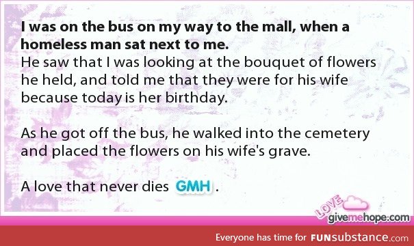 One of the best displays of love I've ever heard of :)