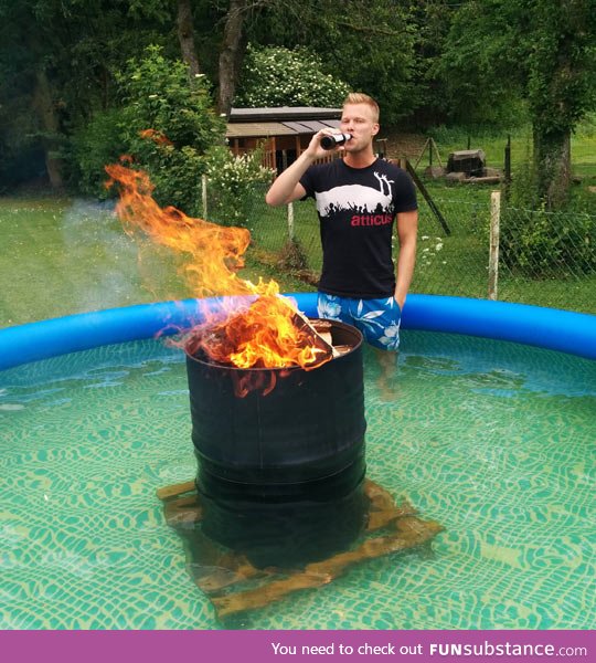 That's one way to heat up the water in the pool