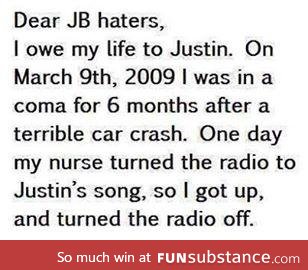 to all JB haters