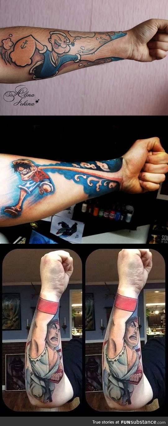Clever arm tattoos