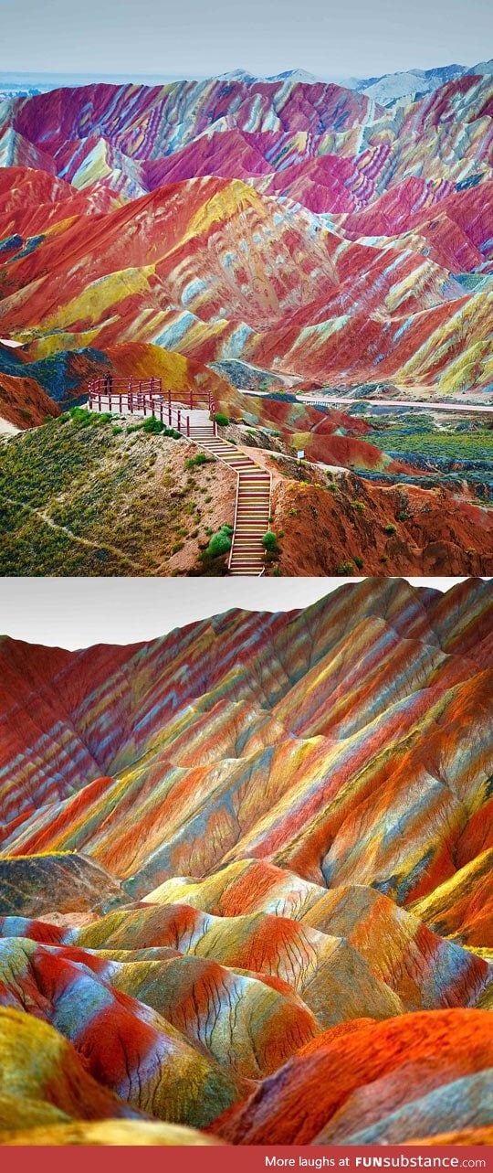 Rainbow mountains, china