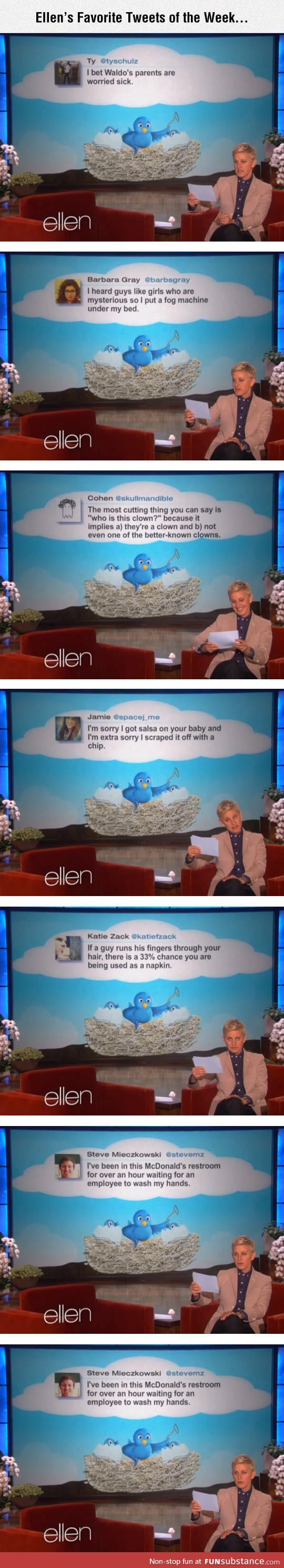 Ellen’s favorite tweets