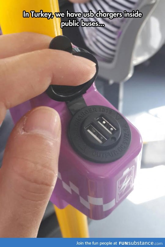Usb chargers on buses