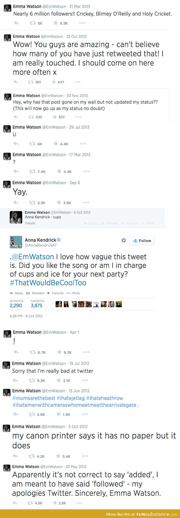 Emma Watson being cute on Twitter