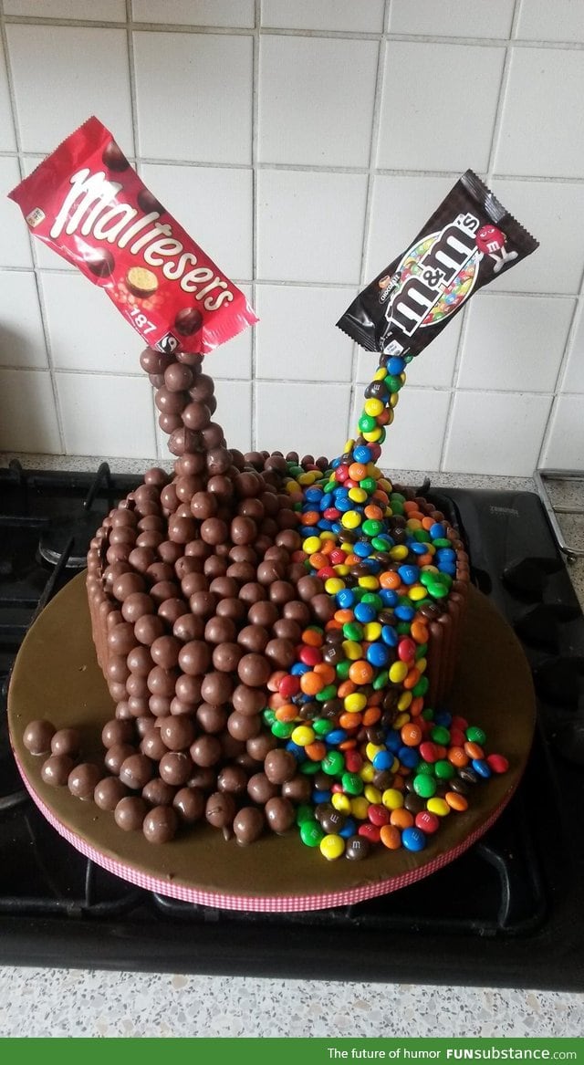 Anti-gravity candy cake