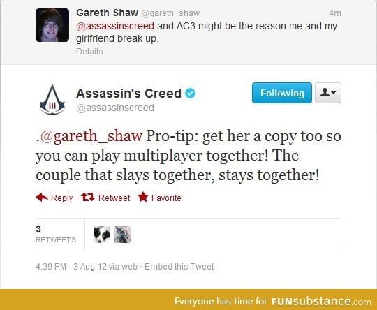 Ubisoft has some nice tips for your love life