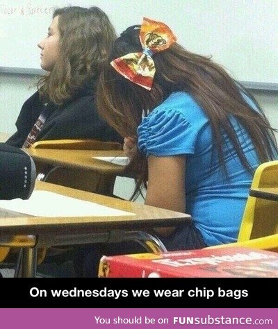 Chips bag hair ribbon