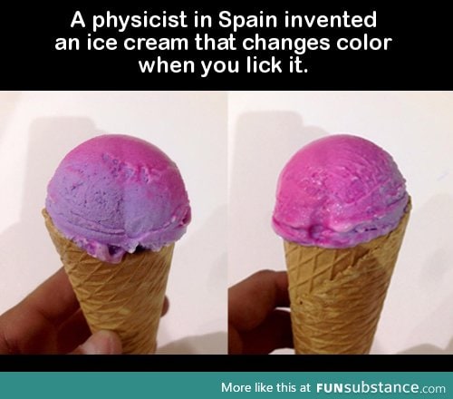 An ice cream that changes color when you lick it