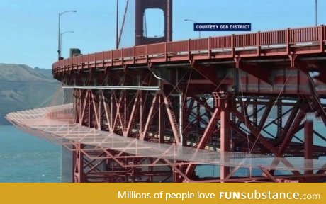 Golden Gate Bridge has a suicide net