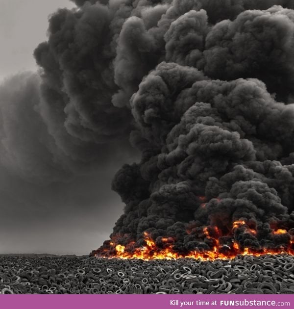 Awesome picture of millions of tires on fire