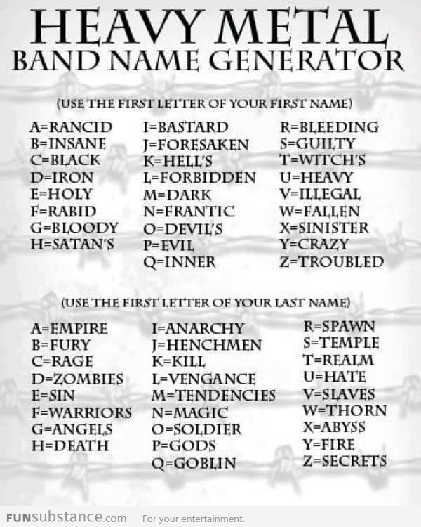 What's your heavy metal band name?