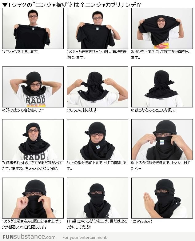 How to turn your t-shirt into a ninja mask