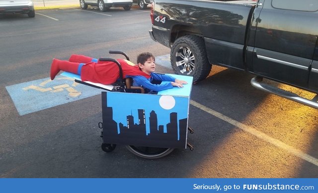 Wheelchair Superman costume