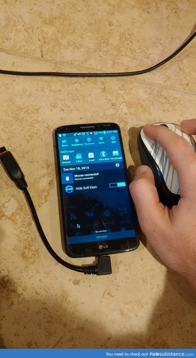 You can plug a wired or wireless mouse into an android phone and it'll work