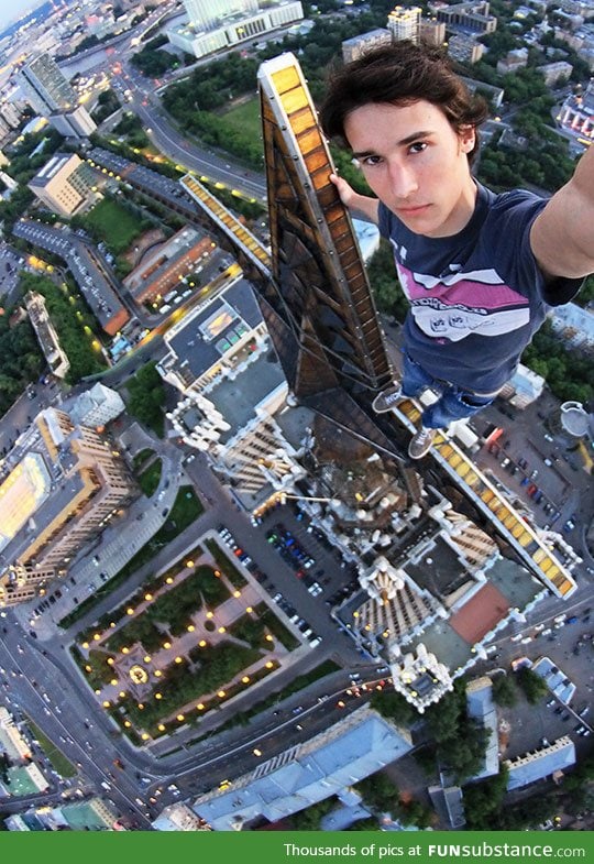 Rooftop selfie in russia