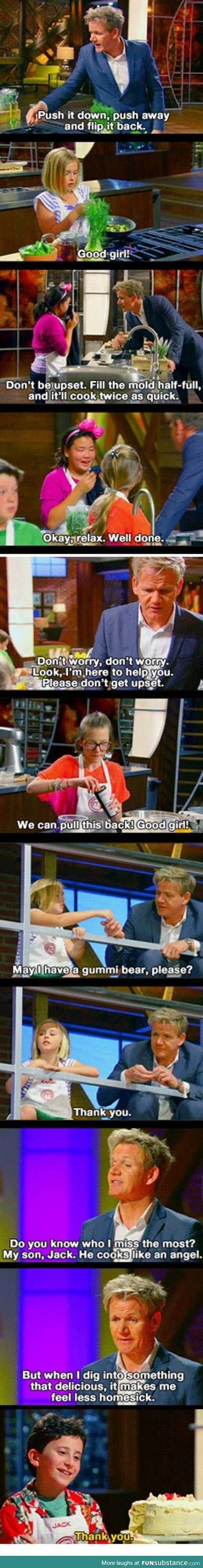 Gordon Ramsay's not in hell when it comes to kids.