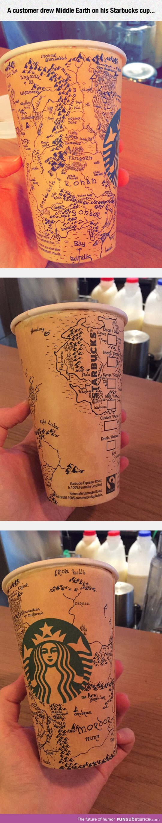 Incredible Drawing On A Starbuck's Cup