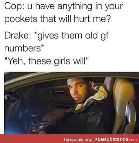 Drake and cop