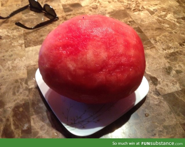 A perfectly peeled watermelon