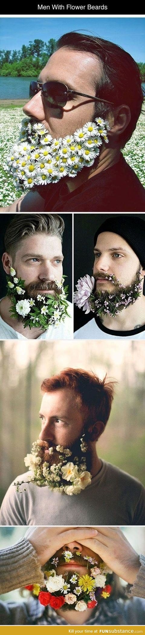 Men with flower beards