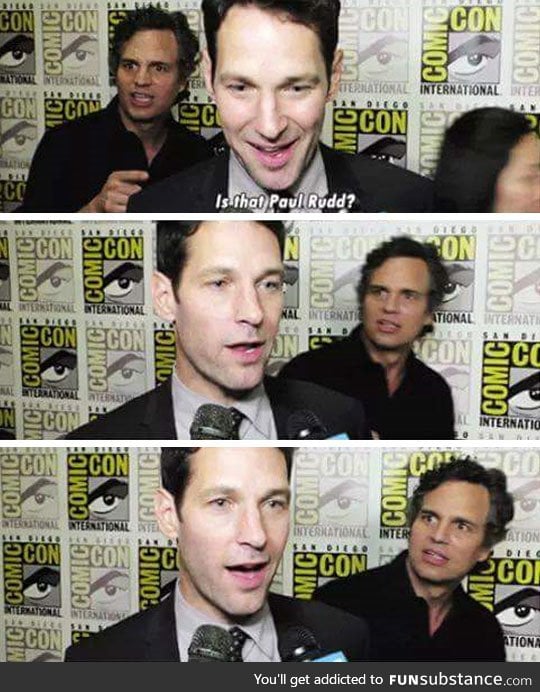 Even the hulk is amazed to see Paul Rudd