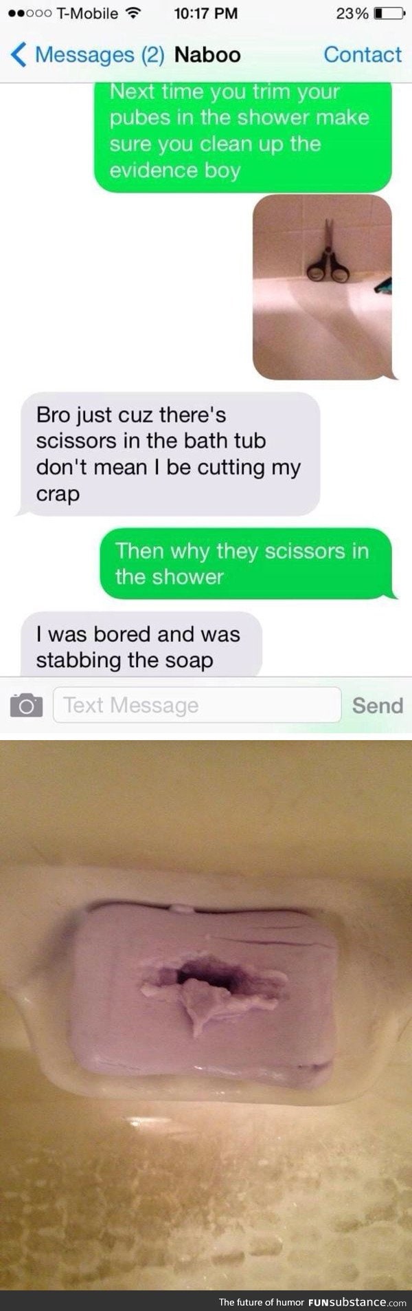 Reason for scissors in the bath tab