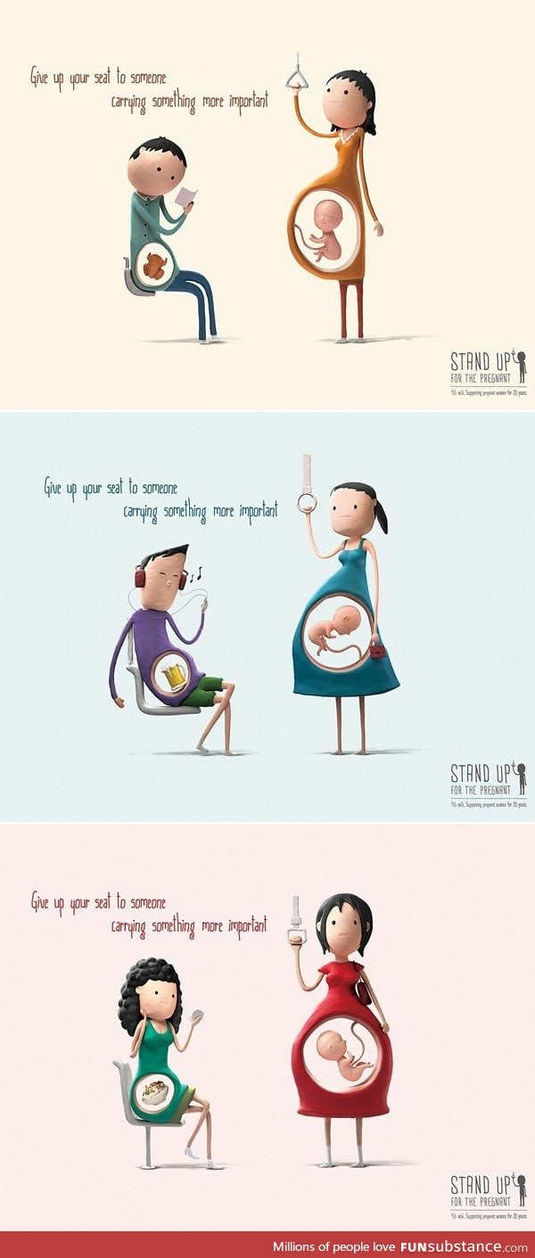 Cute illustrations remind us why pregnant women deserve our seats more than we do