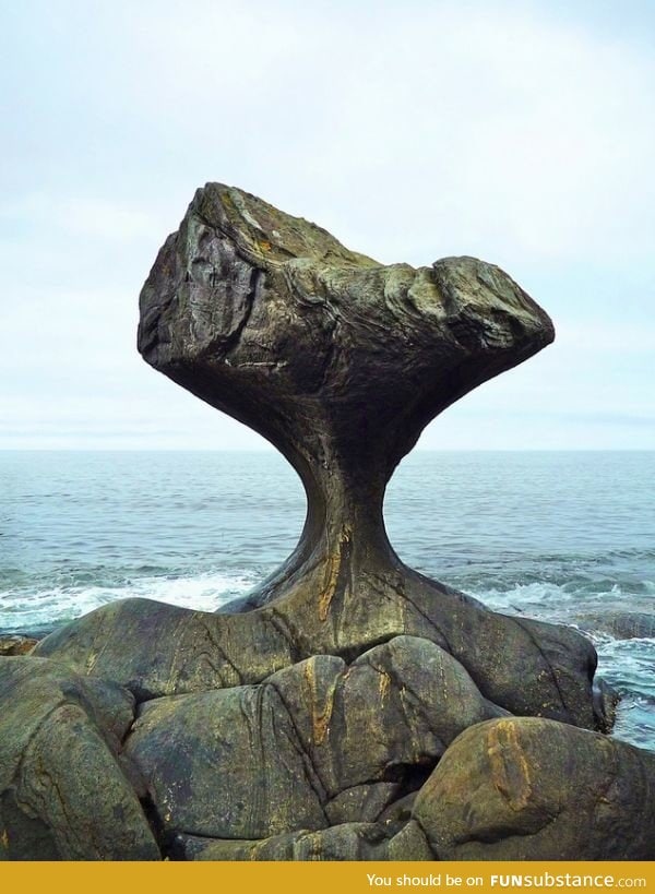 Stone carved by waves